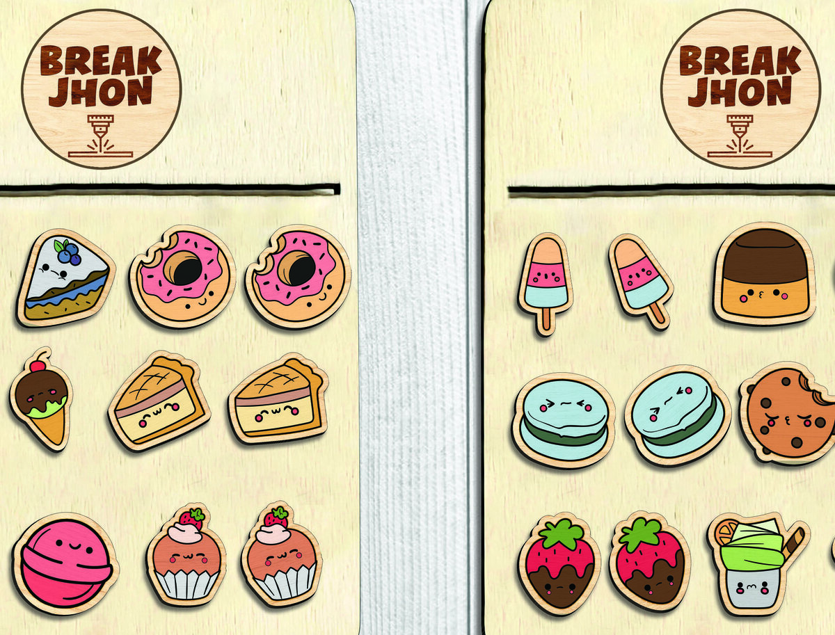 Intra απο ξύλο plywood 3mm-4mm πάχος - Χαριτωμένα σκουλαρίκια Kawaii Stud -Break Jhon Δίασταση 3x3 cm INTRAFABR-94853101