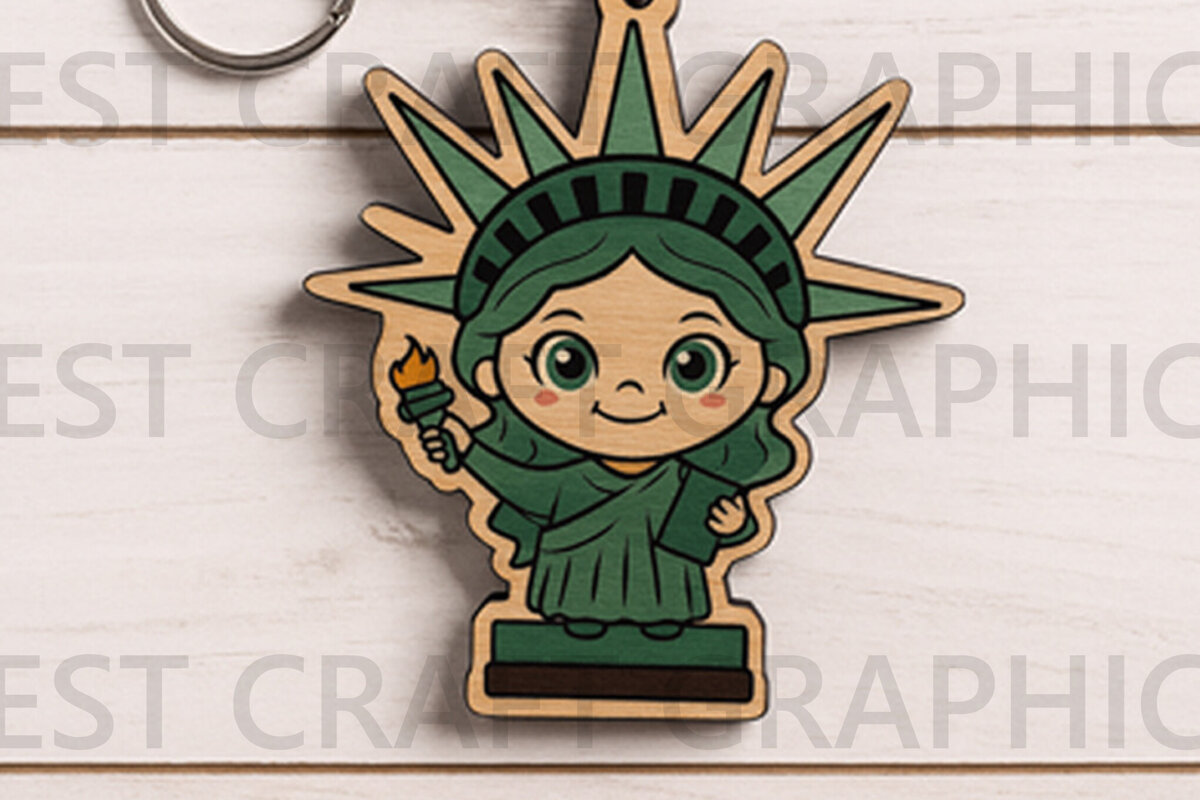 Intra απο ξύλο plywood 3mm-4mm πάχος - Μπρελόκ Cute Liberty Girl  Δίασταση 4x4 cm INTRAFABR-122654341