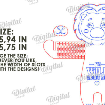 Intra απο ξύλο plywood 3mm-4mm πάχος - Cute Lion Candy Holder Cut Laser Δίασταση 30x20 cm INTRAFABR-115694578 - Image 2