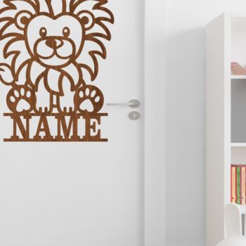 Intra απο ξύλο plywood 3mm-4mm πάχος - Χαριτωμένο σημάδι ονόματος λιονταριού Laser Cut Templa Δίασταση 30x20 cm INTRAFABR-71883430 - Image 2