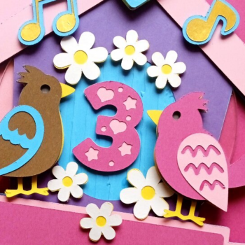 Intra απο ξύλο plywood 3mm-4mm πάχος - Cute Little Birds Cake Topper Δίασταση 20x20 cm INTRAFABR-92558542 - Image 1