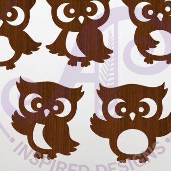 Intra απο ξύλο plywood 3mm-4mm πάχος - Cute Little Owls Silhouette Δίασταση 30x20 cm INTRAFABR-121305802 - Image 1