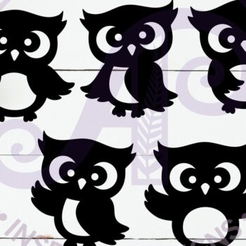 Intra απο ξύλο plywood 3mm-4mm πάχος - Cute Little Owls Silhouette Δίασταση 30x20 cm INTRAFABR-121305802 - Image 2