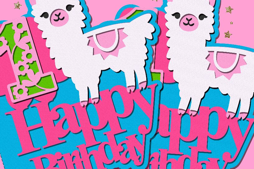 Intra απο ξύλο plywood 3mm-4mm πάχος - Χαριτωμένη κάρτα γενεθλίων χαριτωμένη λάμα 3D  Δίασταση 30x20 cm INTRAFABR-104498268