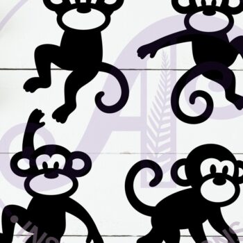 Intra απο ξύλο plywood 3mm-4mm πάχος - Cute Monkey Silhouette Κοψίματα με λέιζερ 1 Δίασταση 30x20 cm INTRAFABR-124951312 - Image 2