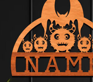 Intra απο ξύλο plywood 3mm-4mm πάχος - Cute Monster Laser Cut Name  Δίασταση 30x20 cm INTRAFABR-99061856