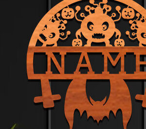 Intra απο ξύλο plywood 3mm-4mm πάχος - Cute Monster Laser Cut Name  Δίασταση 30x20 cm INTRAFABR-99061890