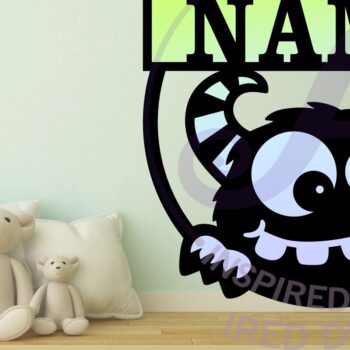 Intra απο ξύλο plywood 3mm-4mm πάχος - Σχέδιο πινακίδας με όνομα χαριτωμένο τέρας 1 Δίασταση 30x20 cm INTRAFABR-97879969 - Image 2