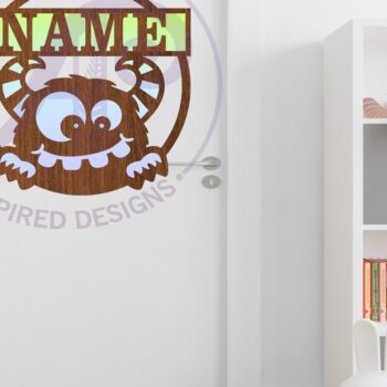 Intra απο ξύλο plywood 3mm-4mm πάχος - Σχέδιο πινακίδας με όνομα χαριτωμένο τέρας 1 Δίασταση 30x20 cm INTRAFABR-97879969 - Image 3