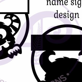 Intra απο ξύλο plywood 3mm-4mm πάχος - Σχέδιο πινακίδας με όνομα χαριτωμένο τέρας 1 Δίασταση 30x20 cm INTRAFABR-97879969 - Image 4