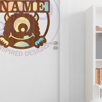 Intra απο ξύλο plywood 3mm-4mm πάχος - Cute Monster Name Design Sign 2 Δίασταση 30x20 cm INTRAFABR-100202910 - Image 2