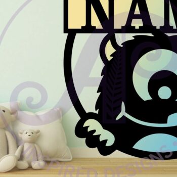 Intra απο ξύλο plywood 3mm-4mm πάχος - Cute Monster Name Design Sign 2 Δίασταση 30x20 cm INTRAFABR-100202910 - Image 5