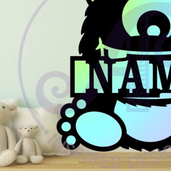 Intra απο ξύλο plywood 3mm-4mm πάχος - Cute Monster Name Design Sign 2 Δίασταση 30x20 cm INTRAFABR-98012837 - Image 2