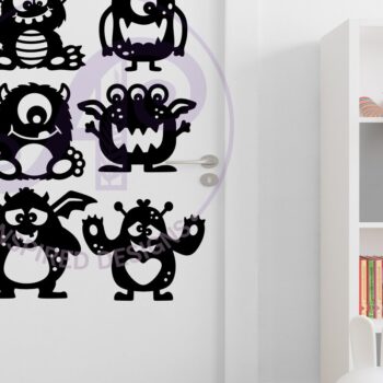 Intra απο ξύλο plywood 3mm-4mm πάχος - Χαριτωμένο Monster Silhouette Σχήμα κοπής με λέιζερ Δίασταση 30x20 cm INTRAFABR-98305941 - Image 3