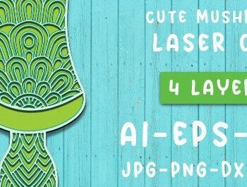 Intra απο ξύλο plywood 3mm-4mm πάχος - Χαριτωμένη  μανιταριών Δίασταση 30x20 cm INTRAFABR-35272314 - Image 1