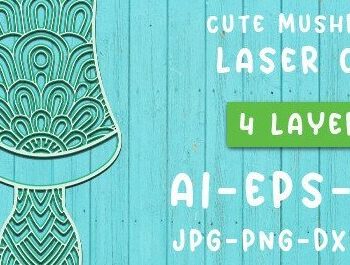 Intra απο ξύλο plywood 3mm-4mm πάχος - Χαριτωμένη  μανιταριών Δίασταση 30x20 cm INTRAFABR-35272314 - Image 2