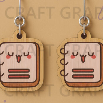 Intra απο ξύλο plywood 3mm-4mm πάχος - Χαριτωμένα σκουλαρίκια για σημειωματάριο Δίασταση 3x3 cm INTRAFABR-125208514 - Image 1