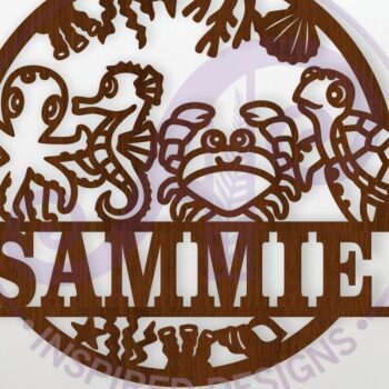 Intra απο ξύλο plywood 3mm-4mm πάχος - Χαριτωμένα ζώα του ωκεανού όνομα επιτοίχιας τέχνης Δίασταση 40x50 cm INTRAFABR-115525748 - Image 1