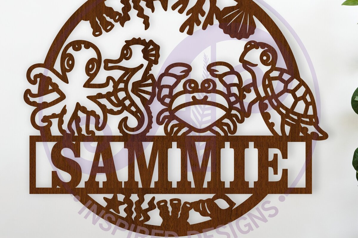 Intra απο ξύλο plywood 3mm-4mm πάχος - Χαριτωμένα ζώα του ωκεανού όνομα επιτοίχιας τέχνης Δίασταση 40x50 cm INTRAFABR-115525748