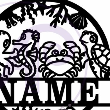 Intra απο ξύλο plywood 3mm-4mm πάχος - Χαριτωμένα ζώα του ωκεανού όνομα επιτοίχιας τέχνης Δίασταση 40x50 cm INTRAFABR-115525748 - Image 4