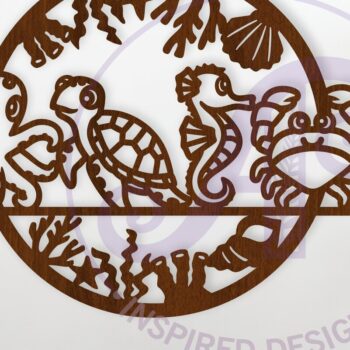 Intra απο ξύλο plywood 3mm-4mm πάχος - Χαριτωμένα ζωάκια στον τοίχο του ωκεανού,  Δίασταση 40x50 cm INTRAFABR-118575085 - Image 1