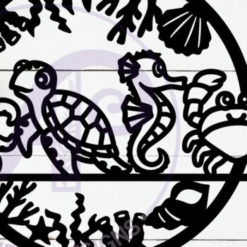 Intra απο ξύλο plywood 3mm-4mm πάχος - Χαριτωμένα ζωάκια στον τοίχο του ωκεανού,  Δίασταση 40x50 cm INTRAFABR-118575085 - Image 2