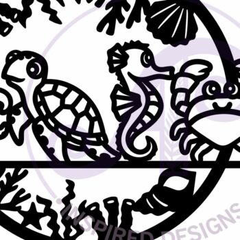 Intra απο ξύλο plywood 3mm-4mm πάχος - Χαριτωμένα ζωάκια στον τοίχο του ωκεανού,  Δίασταση 40x50 cm INTRAFABR-118575085 - Image 3