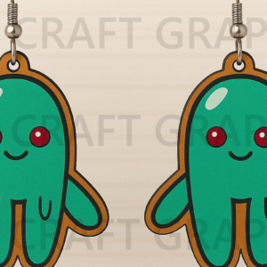 Intra απο ξύλο plywood 3mm-4mm πάχος - Χαριτωμένα σκουλαρίκια χταπόδι  Cut Δίασταση 3x3 cm INTRAFABR-123663889