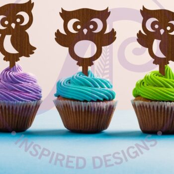 Intra απο ξύλο plywood 3mm-4mm πάχος - Cute Owl Cupcake Topper  Laser Δίασταση 30x20 cm INTRAFABR-120932938 - Image 1