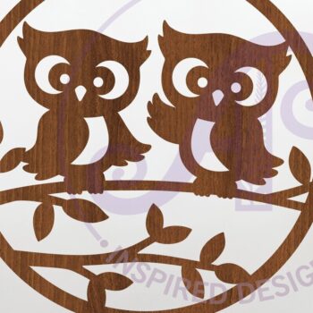 Intra απο ξύλο plywood 3mm-4mm πάχος - Χαριτωμένη επιγραφή κουκουβάγιας, διανυσματικό  υ  Δίασταση 30x20 cm INTRAFABR-120882613 - Image 1