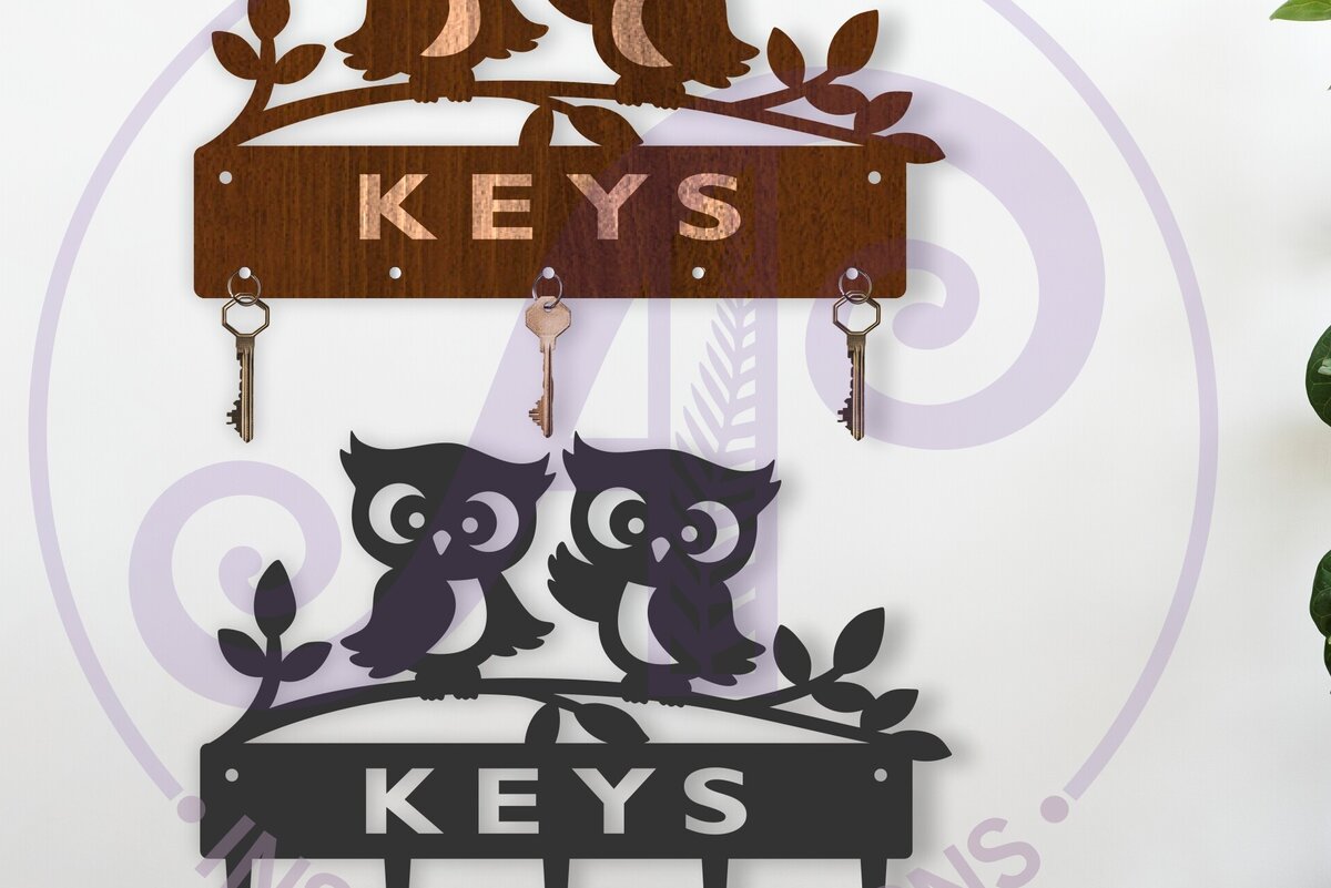 Intra απο ξύλο plywood 3mm-4mm πάχος - Σχέδια κουκουβάγιας για κλειδί Δίασταση 30x20 cm INTRAFABR-122638792