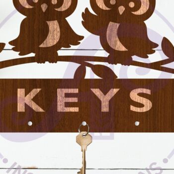 Intra απο ξύλο plywood 3mm-4mm πάχος - Σχέδια κουκουβάγιας για κλειδί Δίασταση 30x20 cm INTRAFABR-122638792 - Image 2