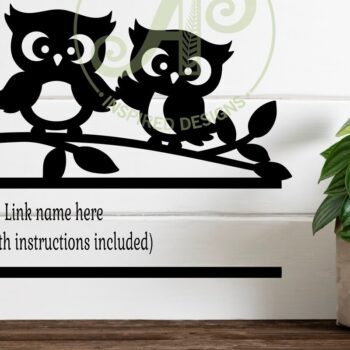 Intra απο ξύλο plywood 3mm-4mm πάχος - Cute Owls Name κοπής με λέιζερ Δίασταση 30x20 cm INTRAFABR-120932983 - Image 2