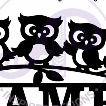 Intra απο ξύλο plywood 3mm-4mm πάχος - Cute Owls Name κοπής με λέιζερ Δίασταση 30x20 cm INTRAFABR-120932983 - Image 5