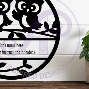 Intra απο ξύλο plywood 3mm-4mm πάχος - Cute Owls Όνομα τοίχου Τέχνη με λέιζερ κομμένο σημάδι Δίασταση 40x50 cm INTRAFABR-122775106 - Image 3