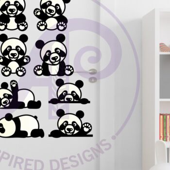 Intra απο ξύλο plywood 3mm-4mm πάχος - Cute Pandas Laser Cut σχήματα αρχείων. 8 Δίασταση 30x20 cm INTRAFABR-80647837 - Image 4