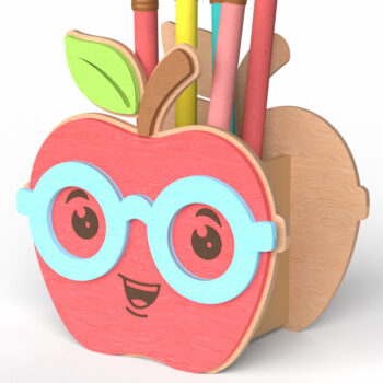 Intra απο ξύλο plywood 3mm-4mm πάχος - Πακέτο  με χαριτωμένη θήκη για μολύβι Δίασταση 30x20 cm INTRAFABR-118999419 - Image 3