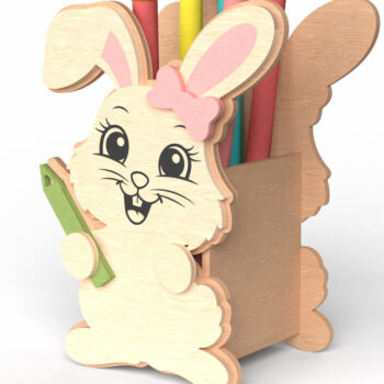 Intra απο ξύλο plywood 3mm-4mm πάχος - Πακέτο  με χαριτωμένη θήκη για μολύβι Δίασταση 30x20 cm INTRAFABR-118999419 - Image 5