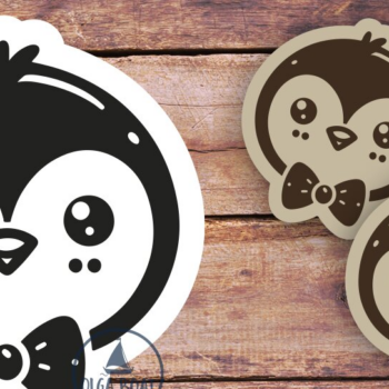 Intra απο ξύλο plywood 3mm-4mm πάχος - Χαριτωμένα σκουλαρίκια Penguin | με λέιζερ Δίασταση 3x3 cm INTRAFABR-119853636 - Image 1