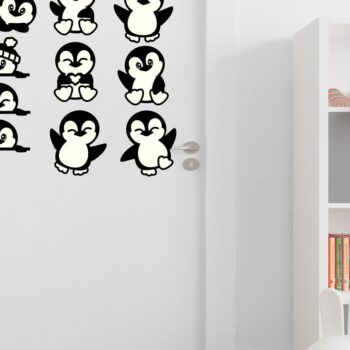 Intra απο ξύλο plywood 3mm-4mm πάχος - Cute Penguins Cut Laser Shapes File X 10 Δίασταση 30x20 cm INTRAFABR-75507585 - Image 3