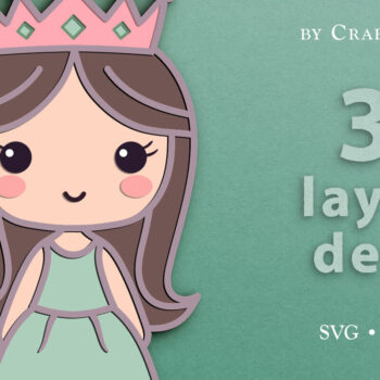 Intra απο ξύλο plywood 3mm-4mm πάχος - Cute Princess 3D Layered Cut file Δίασταση 30x20 cm INTRAFABR-68311464 - Image 1