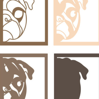 Intra απο ξύλο plywood 3mm-4mm πάχος - Cute Pug Multilayer /3D Layered Δίασταση 30x20 cm INTRAFABR-65814921 - Image 2