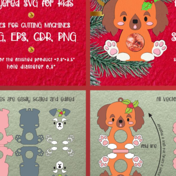 Intra απο ξύλο plywood 3mm-4mm πάχος - Χαριτωμένα κουτάβια | Πακέτο θήκης καραμελών Δίασταση 6x6 cm INTRAFABR-107798698 - Image 1