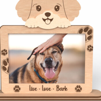 Intra απο ξύλο plywood 3mm-4mm πάχος - Κορνίζα φωτογραφιών Cute Puppy Head - Laser Cut Δίασταση 20x25 cm INTRAFABR-117292987 - Image 1