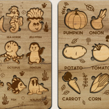 Intra απο ξύλο plywood 3mm-4mm πάχος - Πακέτο χαριτωμένο παζλ για παιδιά ΣΕΤ 13 Δίασταση 12x12 cm INTRAFABR-57123862 - Image 8