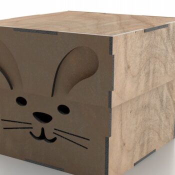 Intra απο ξύλο plywood 3mm-4mm πάχος - Cute Rabbit Box με Καπάκι Laser Cut File Δίασταση 121x121 cm INTRAFABR-114010851 - Image 4