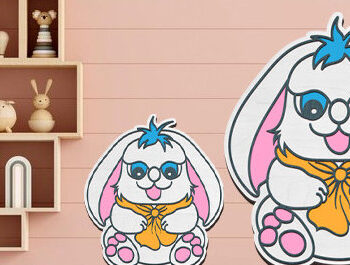 Intra απο ξύλο plywood 3mm-4mm πάχος - Cute Rabbit Layeard Laser Cut Δίασταση 20x20 cm INTRAFABR-99937893 - Image 2