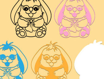 Intra απο ξύλο plywood 3mm-4mm πάχος - Cute Rabbit Layeard Laser Cut Δίασταση 20x20 cm INTRAFABR-99937893 - Image 3