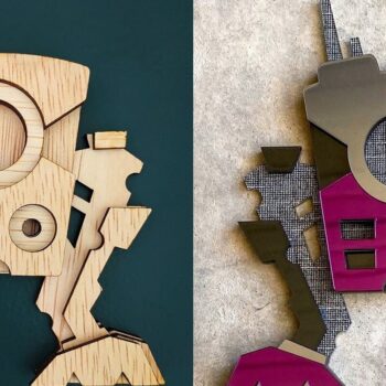 Intra απο ξύλο plywood 3mm-4mm πάχος - Χαριτωμένα ρομπότ |  λέιζερ με 3D επίπεδα Δίασταση 20x20 cm INTRAFABR-31094669 - Image 11