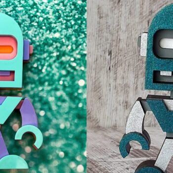 Intra απο ξύλο plywood 3mm-4mm πάχος - Χαριτωμένα ρομπότ |  λέιζερ με 3D επίπεδα Δίασταση 20x20 cm INTRAFABR-31094669 - Image 20